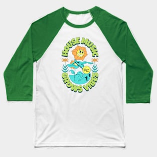 HOUSE MUSIC - Grows Vibes (Lime/Orange/Blue) Baseball T-Shirt